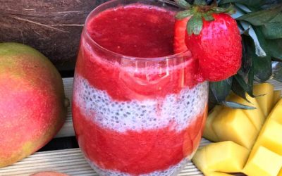 Puding de chia y fresas